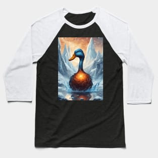 Fire And Ice Fantasy Duck Baseball T-Shirt